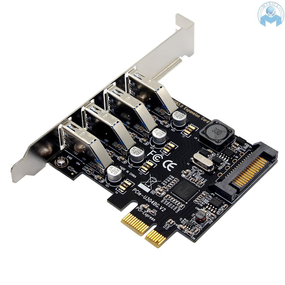 Thẻ mở rộng PCI-E 5Gbps có 4 cổng USB 3.0 siêu nhanh cho máy tính để bàn kèm giá đỡ cấu hình thấp 2U | BigBuy360 - bigbuy360.vn