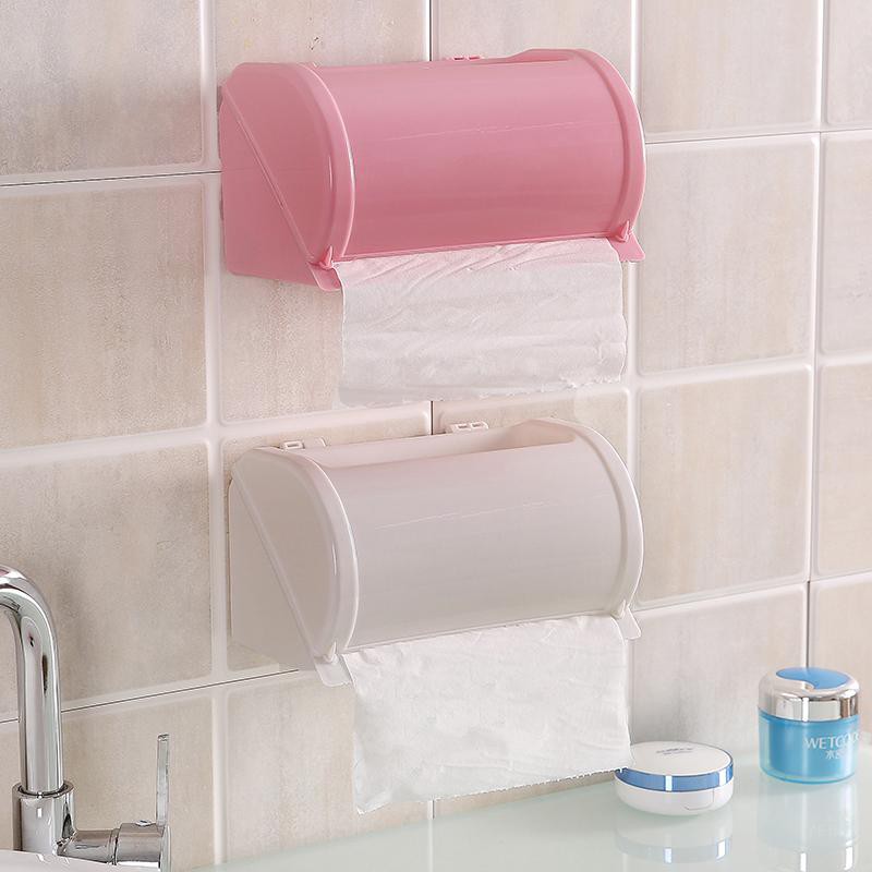 Hộp đựng giấy vệ sinh DÁN TƯỜNG có khay đựng đồ (PV239)