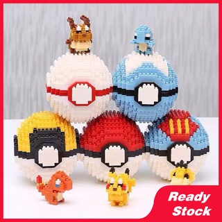 Pokémon Pikachu Elf Ball Microparticle Puzzle Đồ chơi lắp ráp Quà tặng sinh nhật cho trẻ em