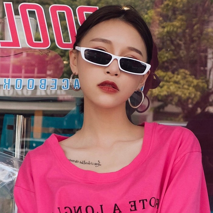 Kính Mát Gọng Chữ Nhật Phong Cách hip hop Thời Trang Cho Nữ Sự Bảo Vệ