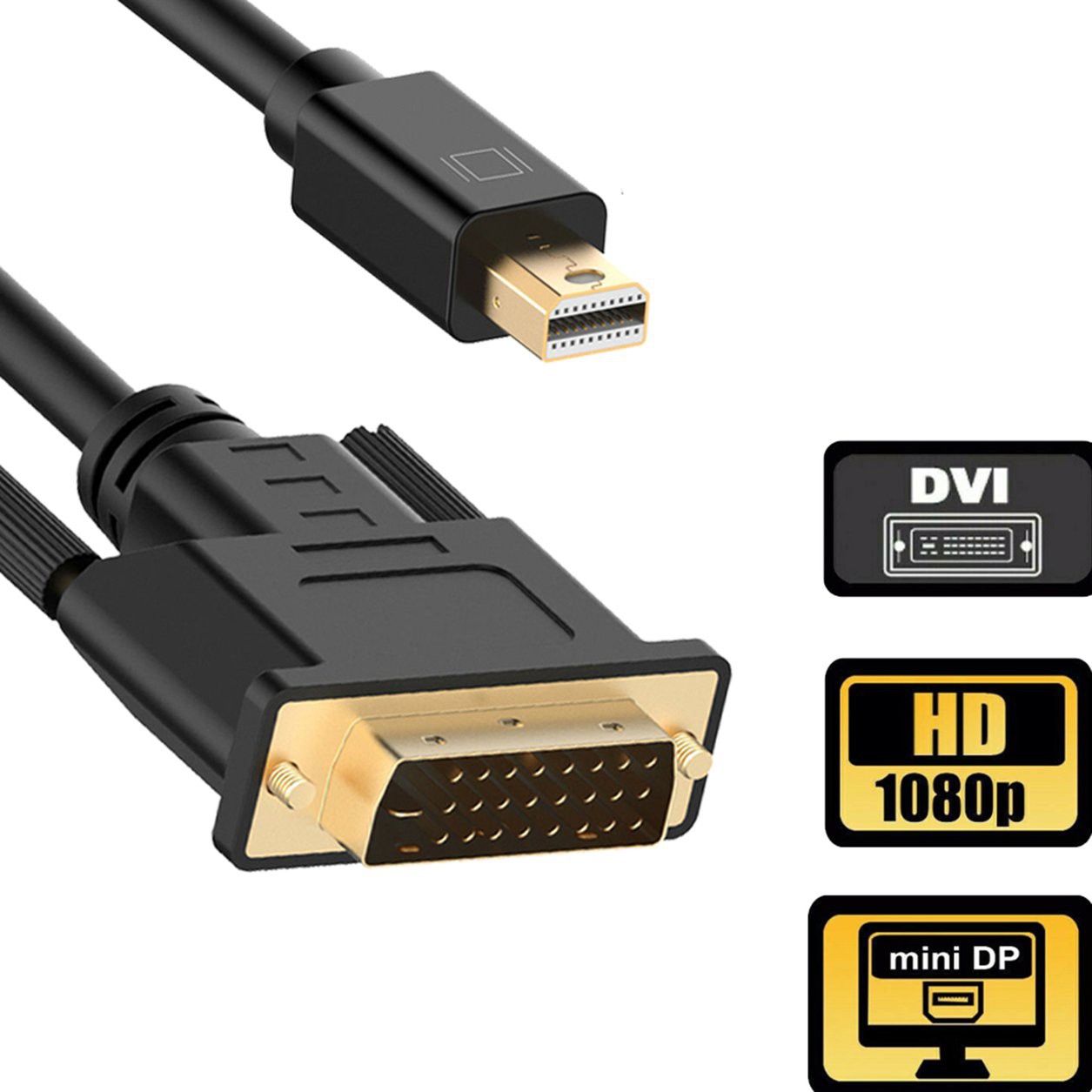 Đầu Chuyển Đổi Mini Displayport Dp Sang Dvi-d Tốc Độ Cao Hd 1080p 3d