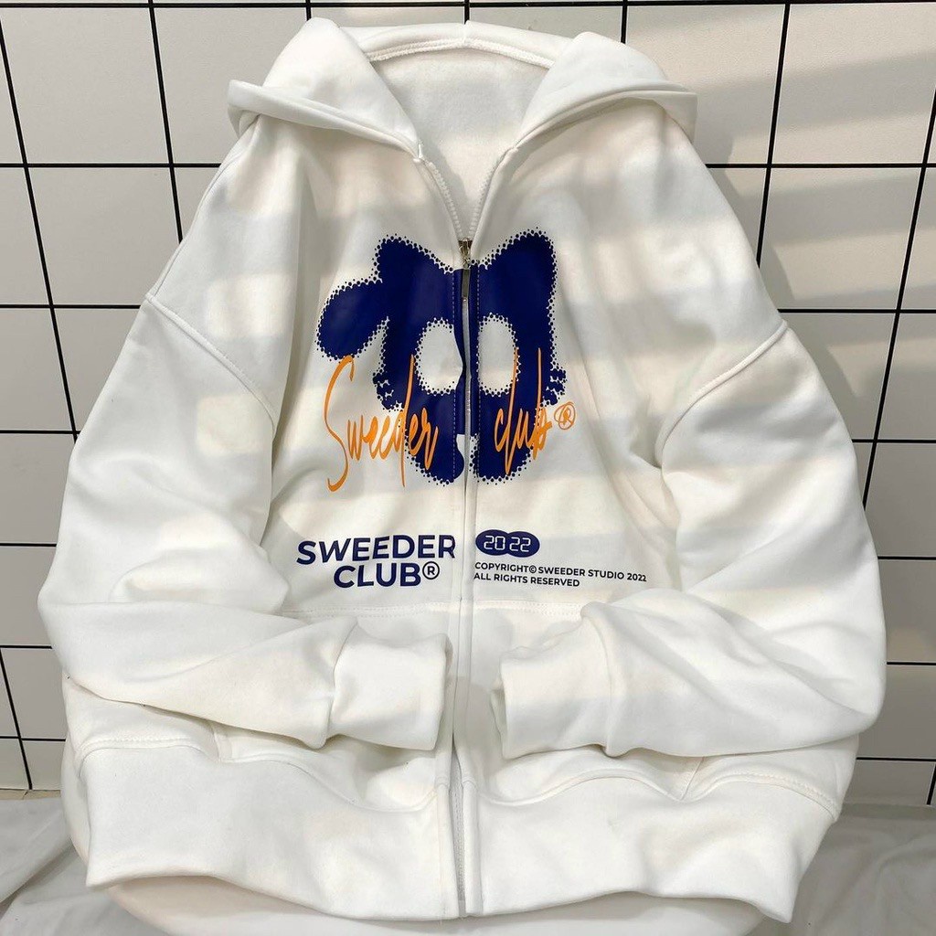 Áo Khoác Nỉ Lót Bông Dây Kéo in chữ SWEEDER 2022 form rộng ullzang Unisex shopmap