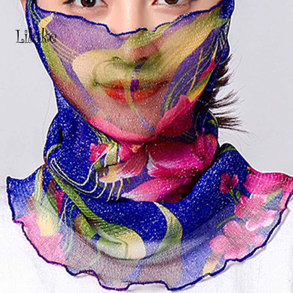 Khẩu Trang Chống Nắng Thoáng Khí Mềm Mại In Họa Tiết Xinh Xắn Cho Nữ