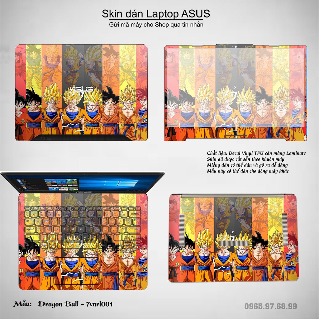 Skin dán Laptop Asus in hình Dragon Ball (inbox mã máy cho Shop)