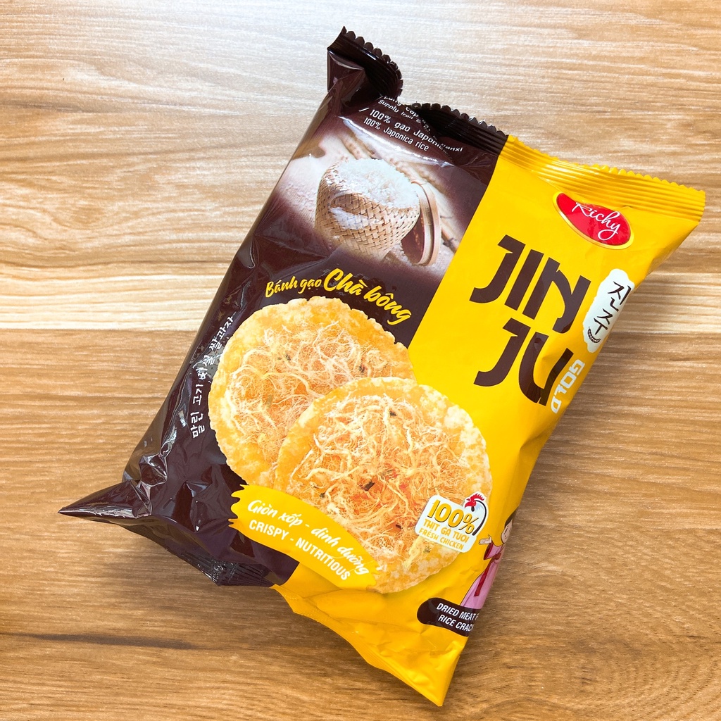 Bánh gạo chà bông Richy Jinju Gold gói 168g  - Bao bì mới