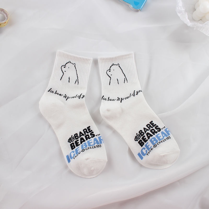 Đôi Vớ In Hình Gấu Trúc Bắc Cực Dễ Thương