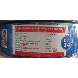 Dây điện đôi sup vĩnh thịnh vcmd 2x24t -ruột đồng 100%- bọc cách điện pvc- tặng kèm bút thử điện cao cấp
