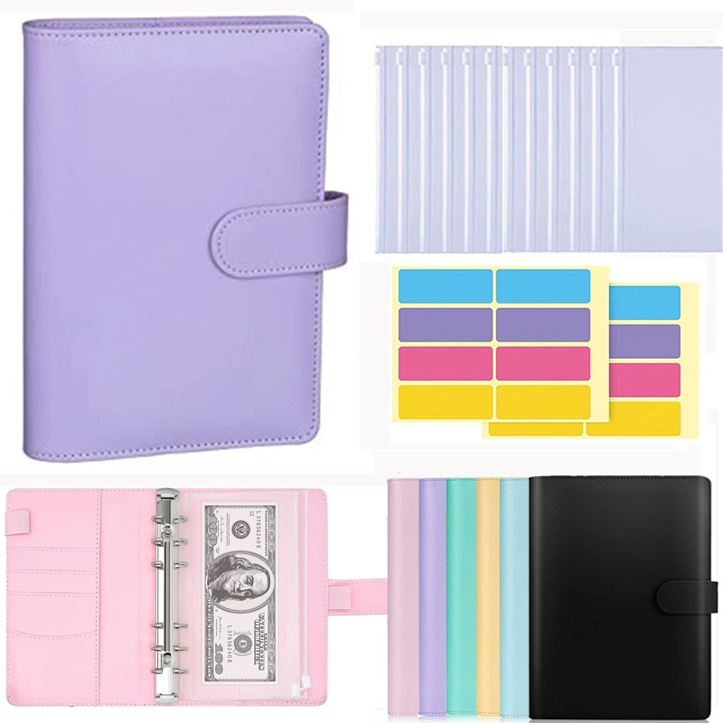 Bìa Da Pu Đựng Tài Liệu Giấy Tờ Khổ A6 Có Khóa Kéo Và Ngăn Kéo Tiện Dụng