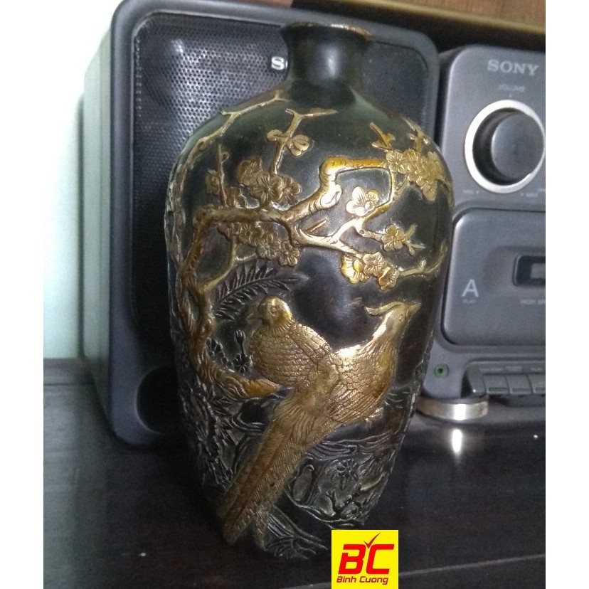 Bình hoa đồng giả cổ nguyên chất trang trí