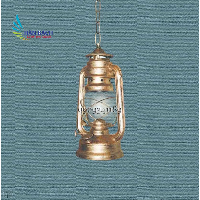 Đèn trang trí thả trần ngoài trời đèn dầu bão tặng bóng đèn led HBVNT990