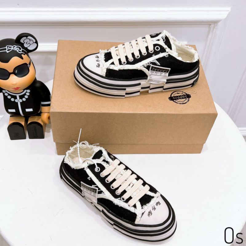 O(ẢNH THẬT) Giày Thể Thao Nam Nữ Tua Rua Vải Da Mềm Êm Fullbox Hãng Cao Cấp