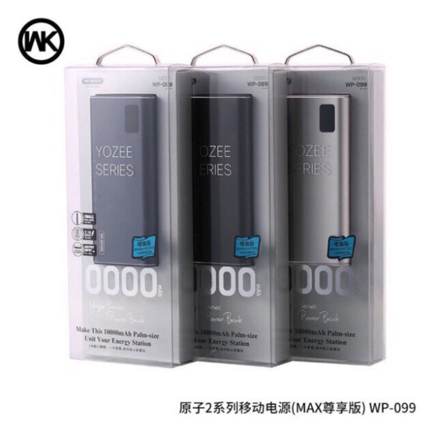 Sạc dự phòng WK WP-099 hỗ trợ sạc 18W, bảo hành 12 tháng ,rẻ nhất thị trường