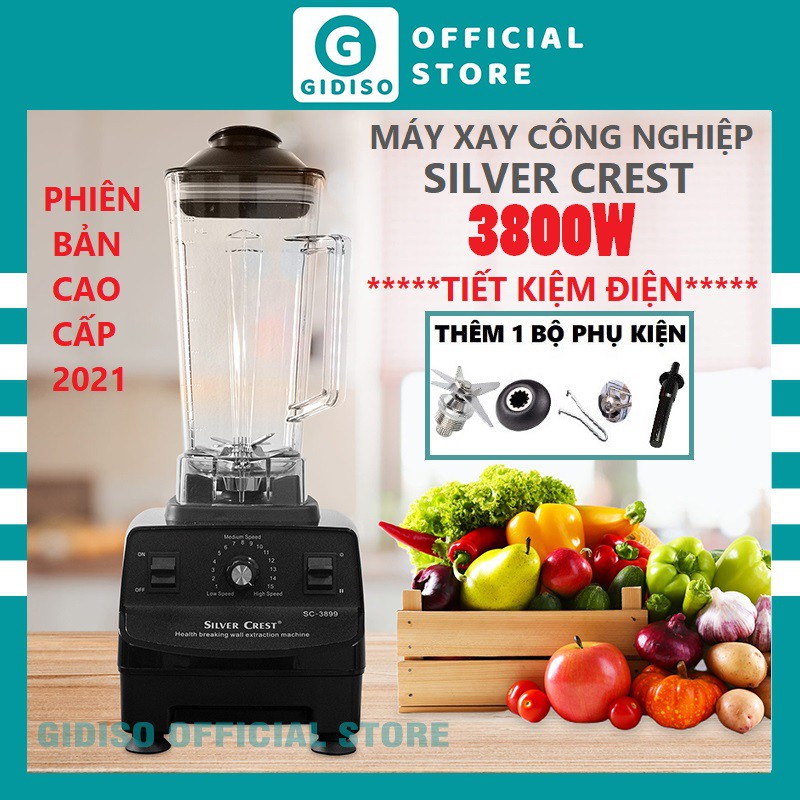 Máy Xay Công Nghiệp SILVER CREST SC-3899 xay thực phẩm thịt cá rau củ quả sinh tố đậu nành đá bào - GIDISO