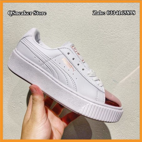 Giày Thể Thao 𝐏𝐮𝐦𝐚 Trắng Mũi Hồng Nhũ Fullbox