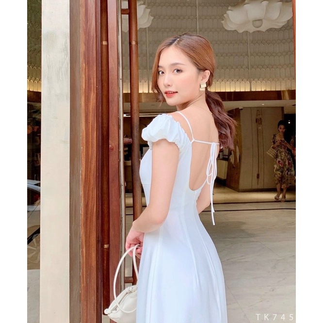 ĐẦM XOÈ DỰ TIỆC TRỄ VAI HỞ LƯNG TK