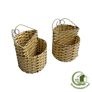 Ống cắm dao đũa, ống cắm bút viết giả mây hình tròn