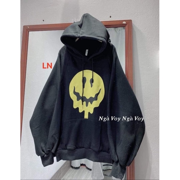 Áo hoodie mặt cười vàng chảy LN11