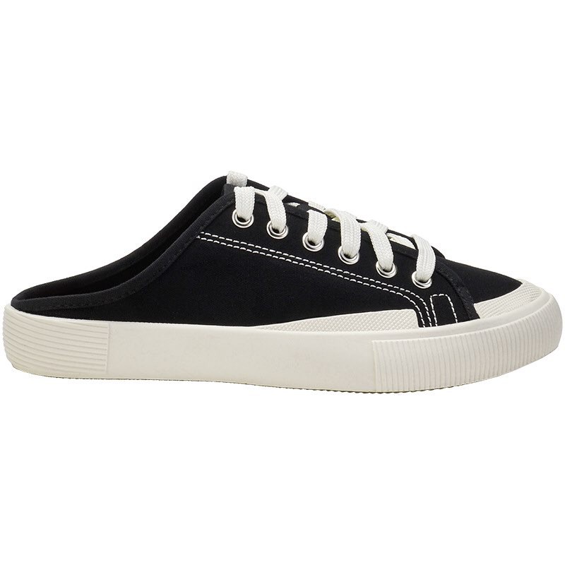 Giày mules sục thể thao nữ sneaker đạp gót Z.a.r.a Mule TRƠN basic thể thao đế bằng cao 3cm EOODOO