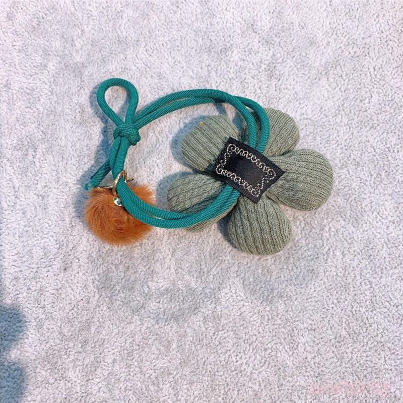 Set 2 Dây Buộc Tóc Gắn Quả Cầu Lông Xù Xinh Xắn Dành Cho Nữ