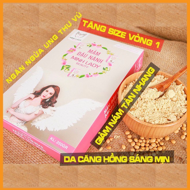 Mầm đậu nành Minh Lady Beauty,Tăng vòng 1 an toàn hiệu quả❤️[MUA 1 TẶNG 2] Tặng son môi❤️ tặng thước dây đo | BigBuy360 - bigbuy360.vn