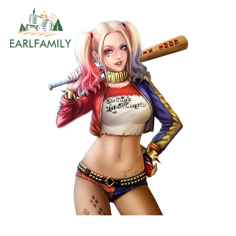 Đề Can Dán Trang Trí Cửa Xe Hơi / Xe Máy harley quinn 13Cmx8Cm