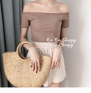 [ẢNH THẬT] Áo thun tăm body trễ vai (A196)