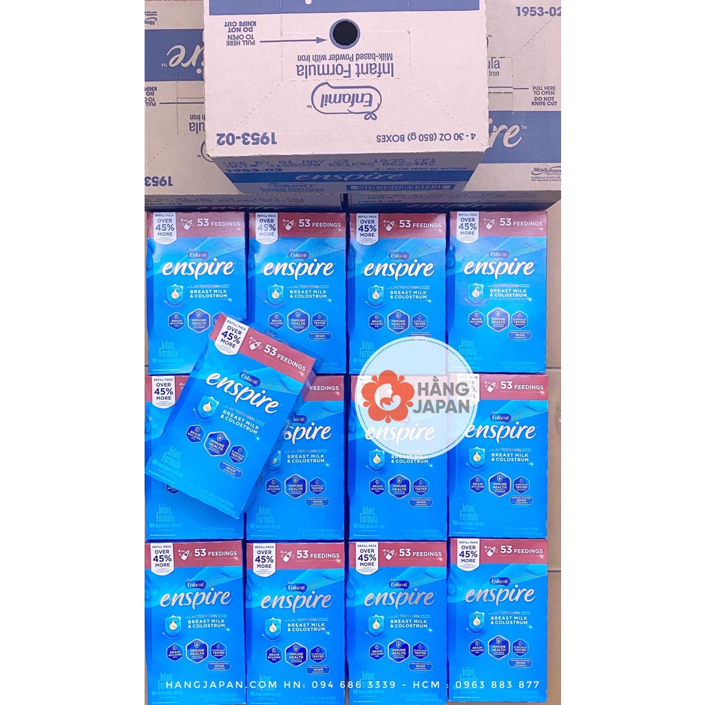 Sữa công thức Enfamil Enspire Infant Fomula hộp giấy xanh 850g cho bé từ 0 đến 12 tháng - Hàng Mỹ