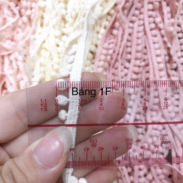 Ren viền cotton bảng 1cm ren dây bi