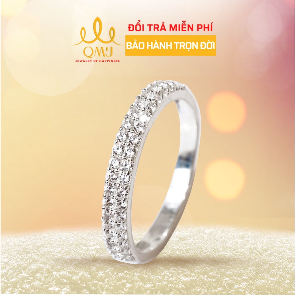 QMJ Nhẫn nữ Duyên Dáng bạc 925 cao cấp, nạm đá sáng lấp lánh Q523