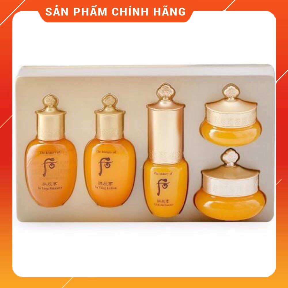 Set Whoo Vàng Dưỡng Ẩm Chuyên Sâu Và Chống Lão Hoá Cao Cấp Whoo Gongjinhyang 5 Sản Phẩm.