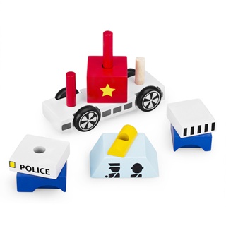 Đồ chơi gỗ - Lắp ráp xe cảnh sát chính hãng Winwintoys 60292