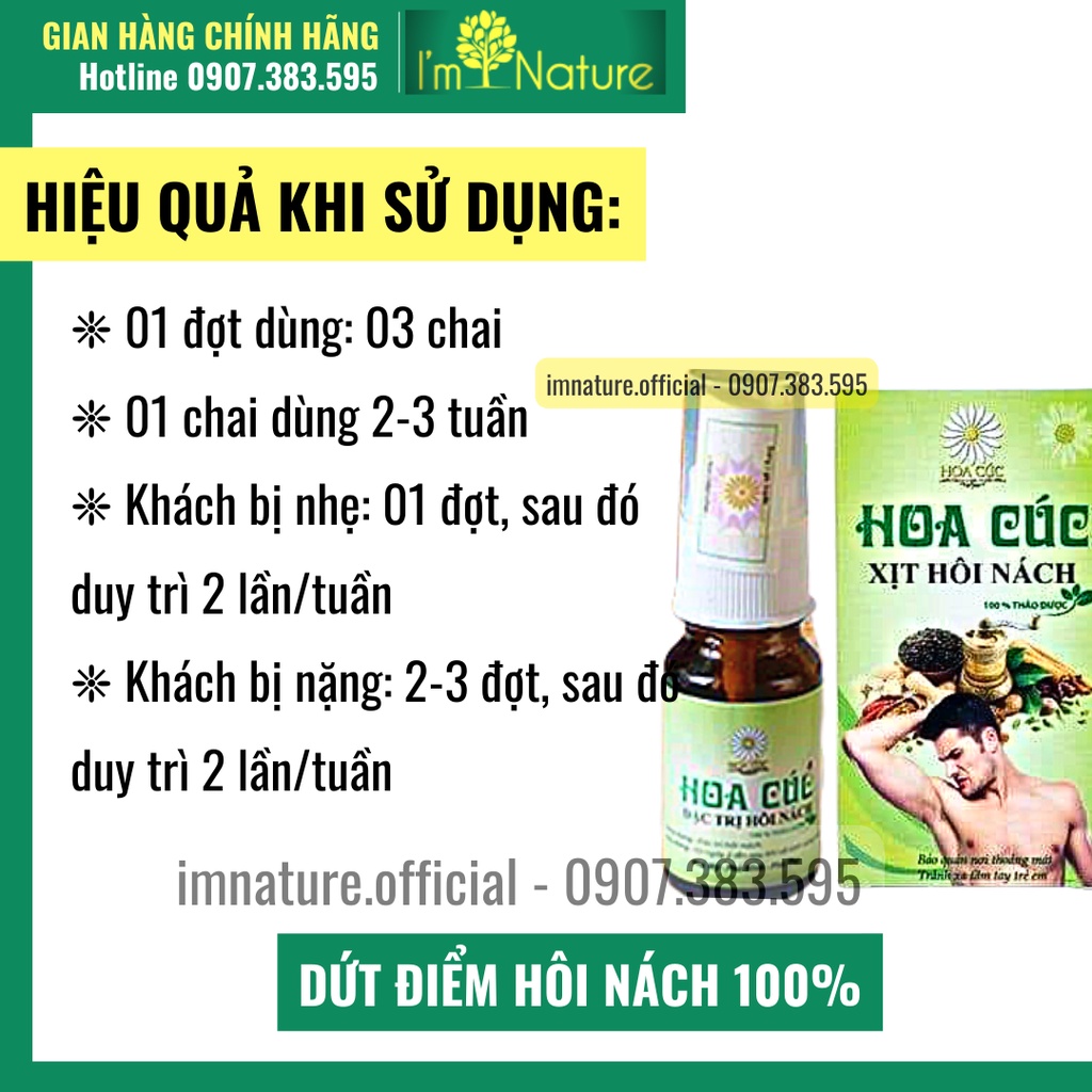 Xịt Hôi Nách Hoa Cúc Chính Hãng 10ml - Triệt Thâm - Ngăn Tiết Mồ Hôi - Hôi Nách Lâu Năm