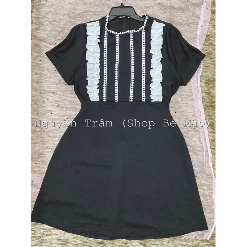 Đầm Body Phối Bèo Trắng BigSize 65-86Kg