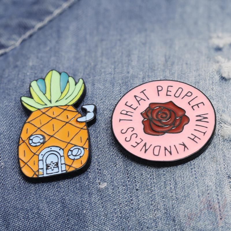 Ghim cài áo bằng kim loại họa tiết hoạt hình đáng yêu tuỳ chọn