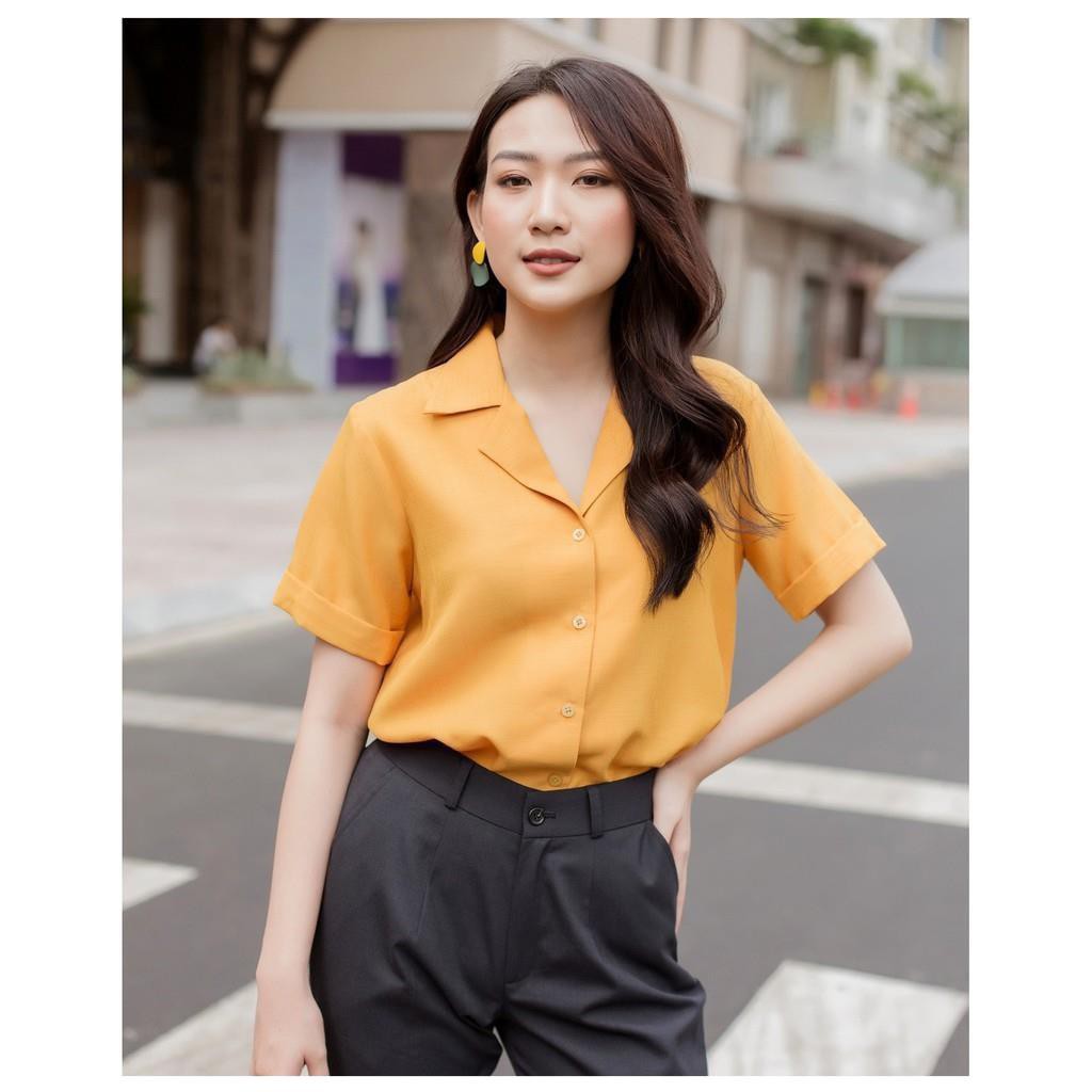 Áo Sơ Mi Nữ Ngắn Tay, Áo Kiểu Nữ Dáng Suông Đẹp Kiểu Cách Hàn Quốc, Chất Vải Cao Cấp, Mát Mịn Tôn Màu Da | Giftylady | BigBuy360 - bigbuy360.vn