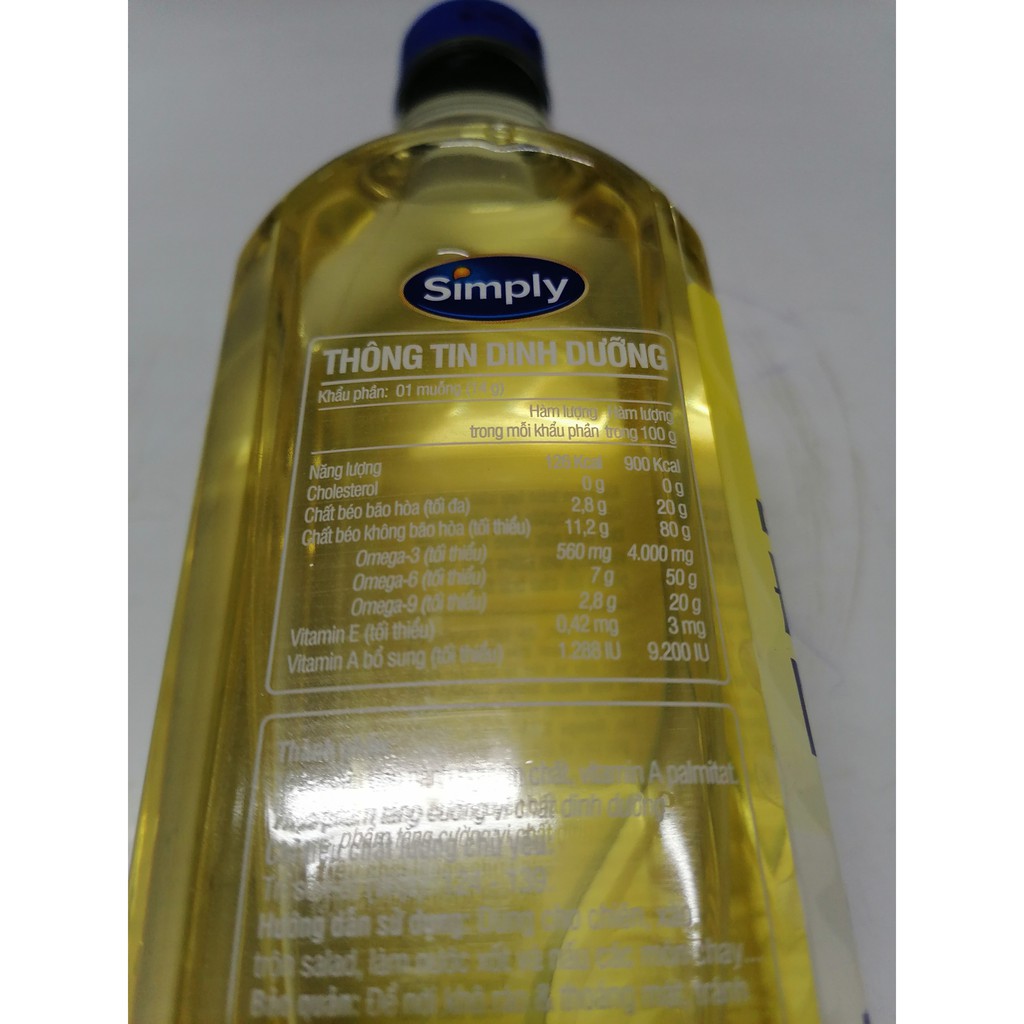 [1 Lít] Dầu đậu nành [VN] SIMPLY Soybean Oil (halal) (bph-hk)