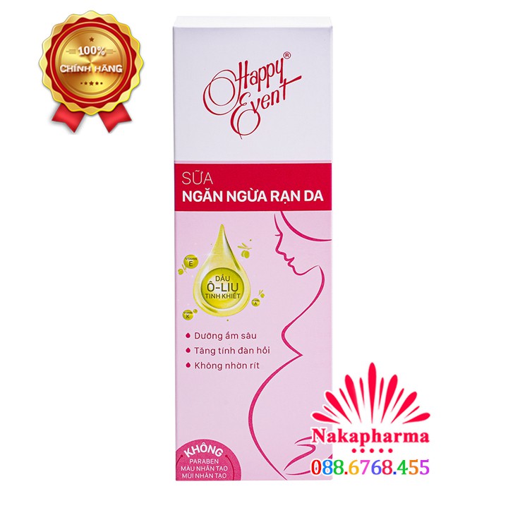 ✅ [MẪU MỚI] Sữa chống rạn da Happy Event 100 ml – Dành cho phụ nữ mang thai, người tăng cân nhanh - Happyevent