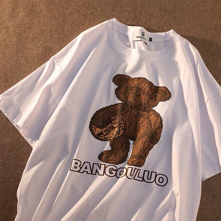 Áo Thun Tay Lỡ Hình Gấu Bóng Chày 100% Cotton, Áo Phông Rộng Mẫu Mới 2022 𝘽𝙮.𝘾𝙖𝙢𝙘𝙖𝙢