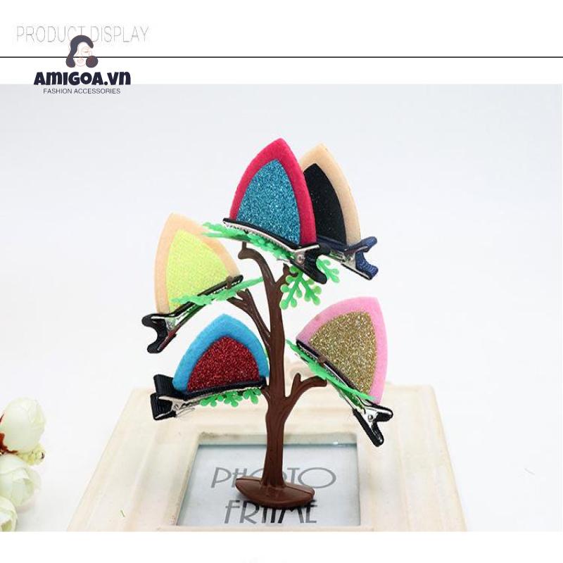 Kẹp Tóc Tai Mèo Ba Chiều Đính sequin Dễ Thương Cho Bé