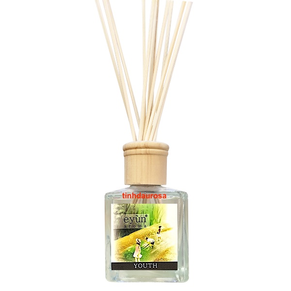 Bộ tinh dầu nước hoa thơm phòng Eyun hương Youth 150ml gồm 1 chai tinh dầu 150ml + 1 bộ 12 que mây thấm hút