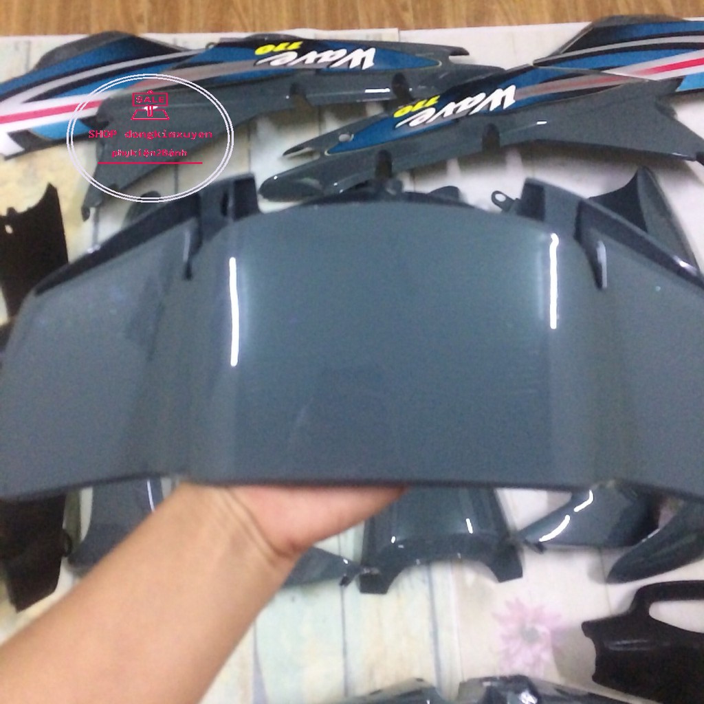 Bộ dàn áo wave MÀU XI MĂNG-vỏ nhựa xe Wave Alpha, Wave ZX, Wave 110 đời 2000 đến 2006 - nhựa nguyên sinh ABS màu XI MĂNG