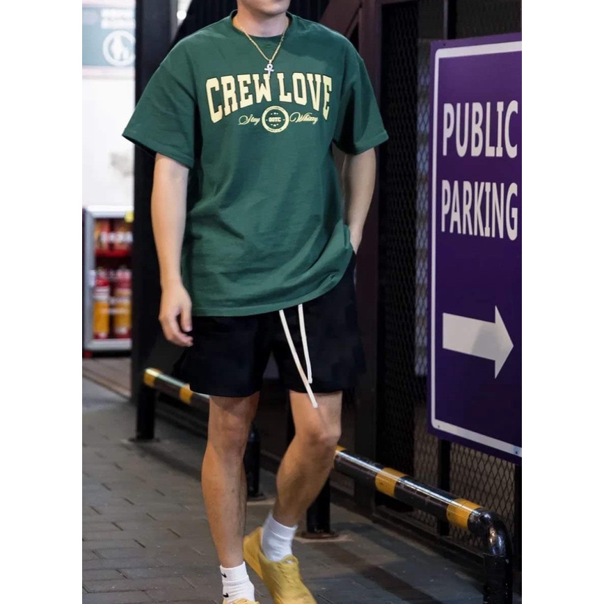 [bigsize] Bộ áo thun cotton siêu chất bigsize nam 70-140kg - Bộ Crewlove xanh