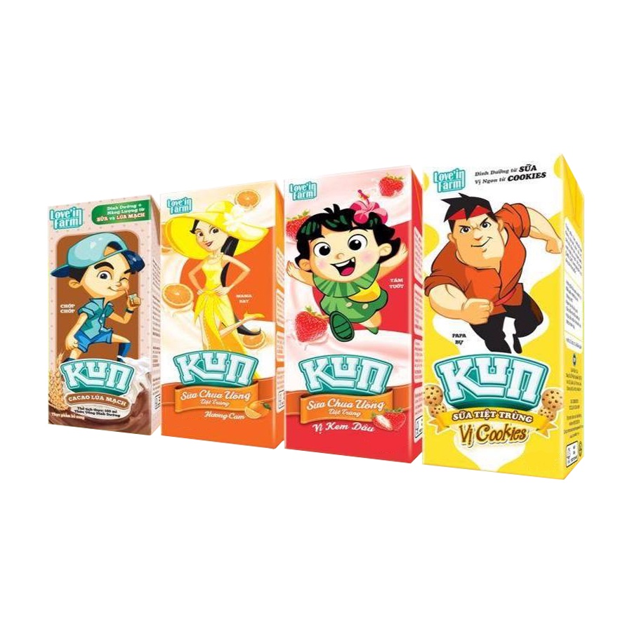 Sữa Kun Lốc 4 Hộp 110Ml ( Nhiều Vị )
