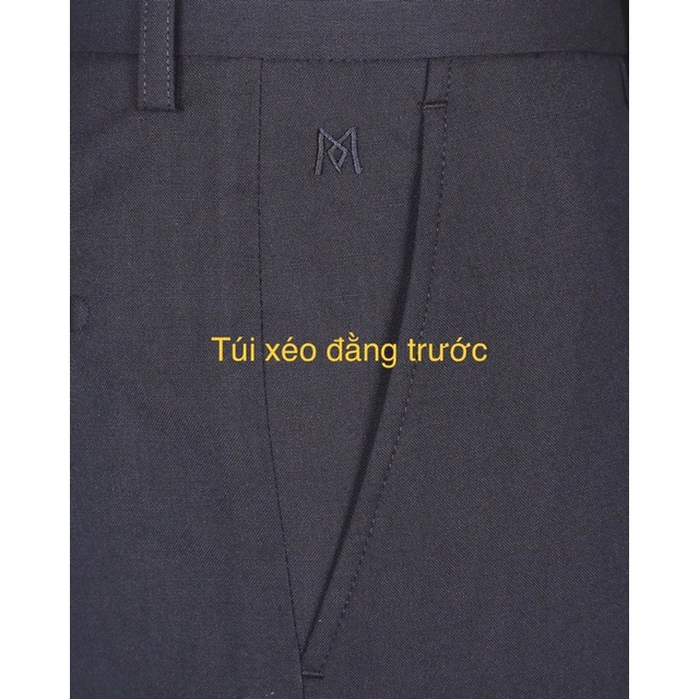 Quần Tây nam Khatoco trơn đen không ly ống đứng 20cm