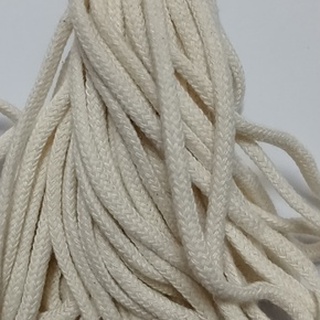 5-10met Dây dù, dây bông cotton dẹp size 3mm màu ngà