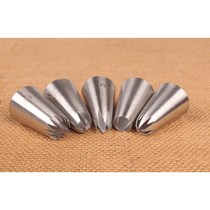 Set 5 đầu bắt bông kem trang trí bánh #6B #2D #1M #2A #2F tiện dụng