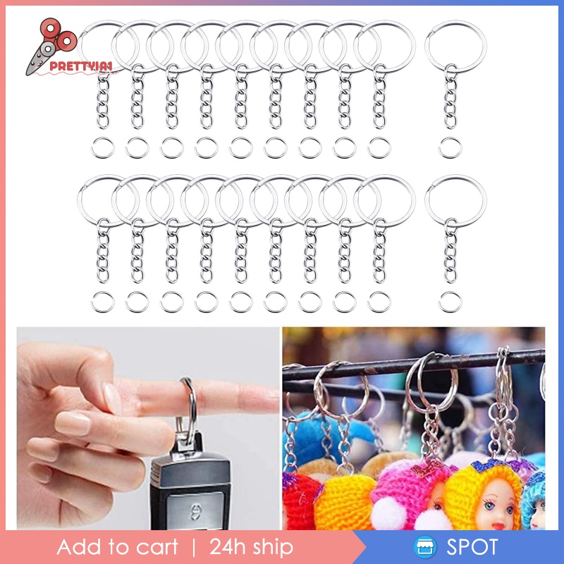 Set 100 Móc Khóa Kim Loại Đường Kính 25cm Dùng Làm Trang Sức Thủ Công