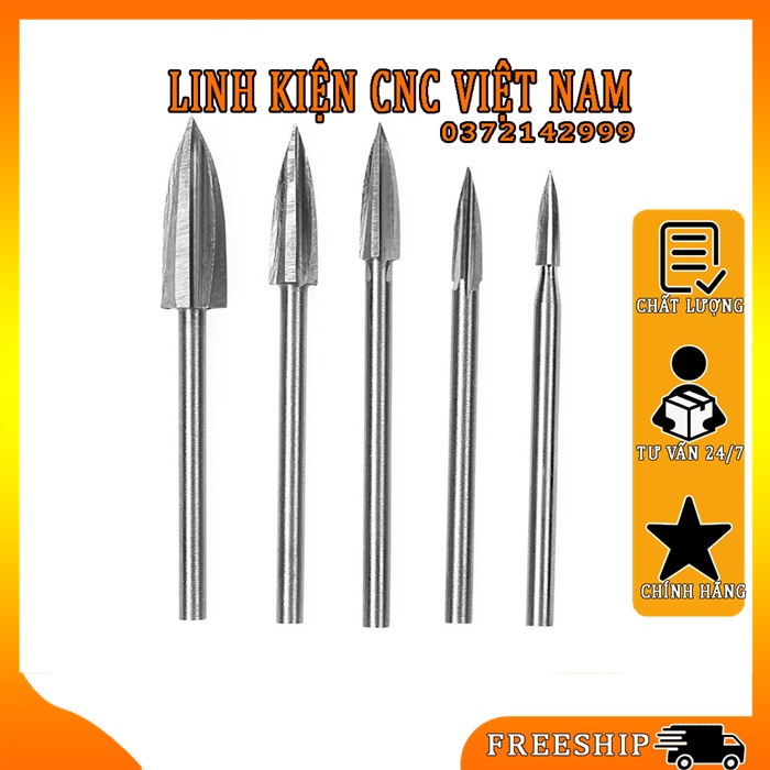Mũi rạch đầu nhọn 3mm thép gió ( có video )