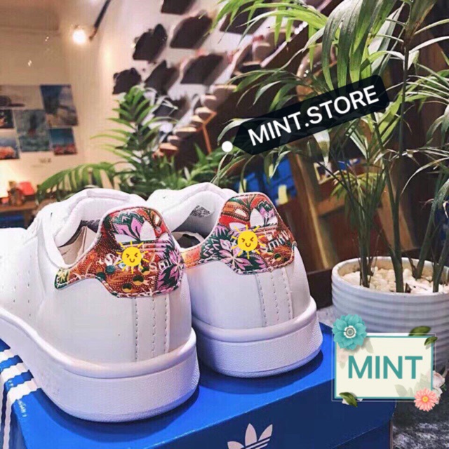 (Video cận cảnh) Giày thể thao Sneaker Stan Smith Gót Hoa