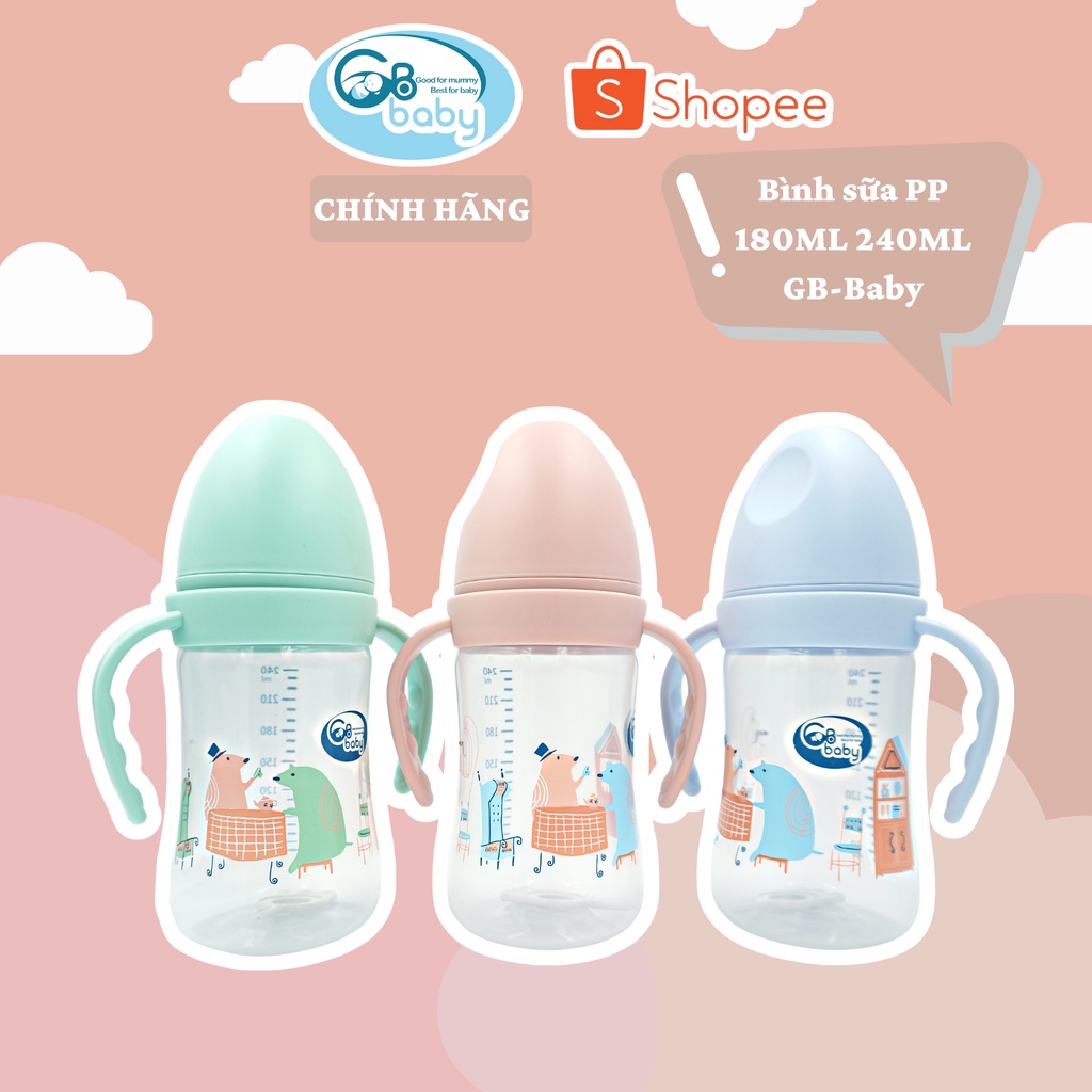 Bình sữa PP cao cấp GB-Baby (Cổ rộng)